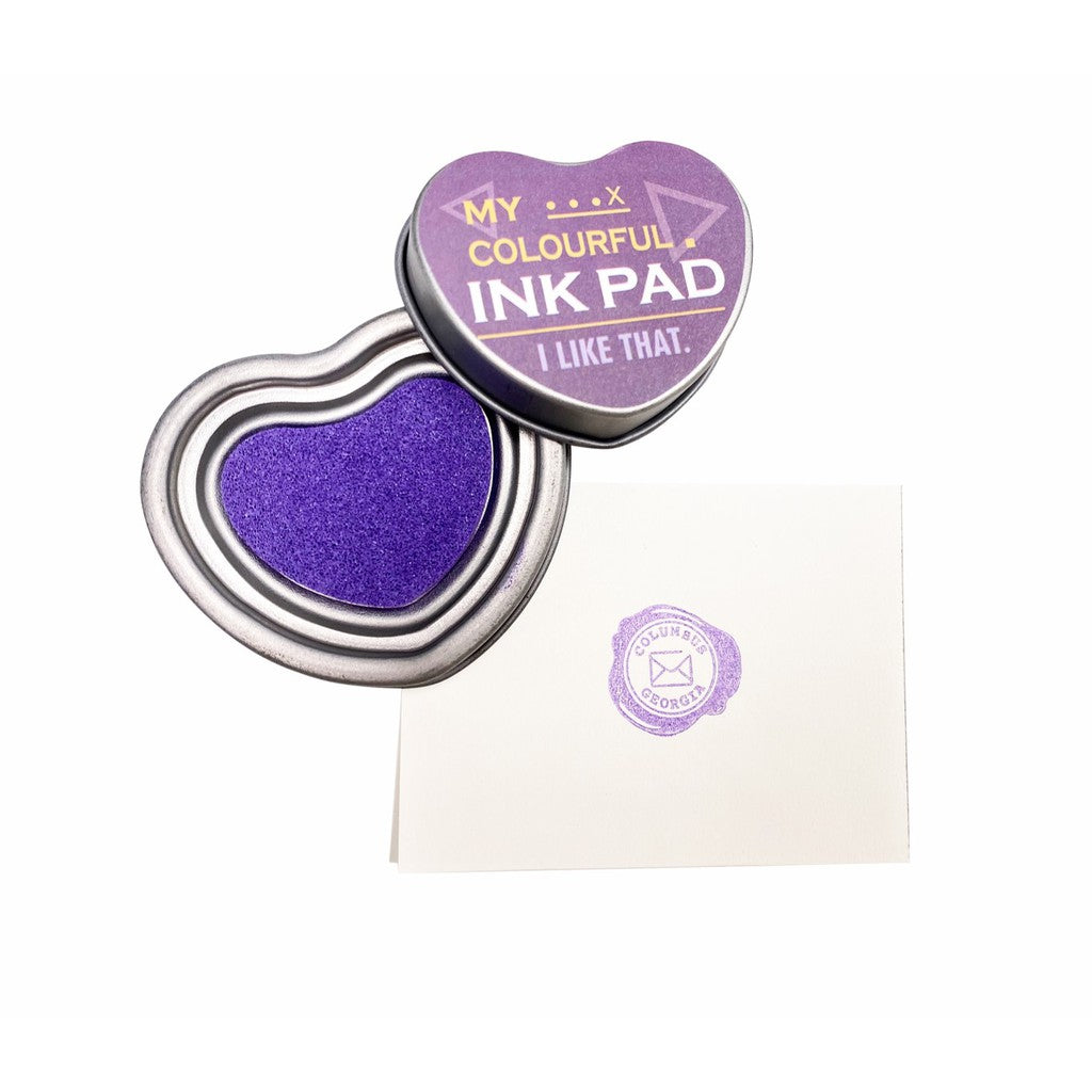 Single Colour Heart Shaped Ink Pad | Set of 6 (Assorted Colours)