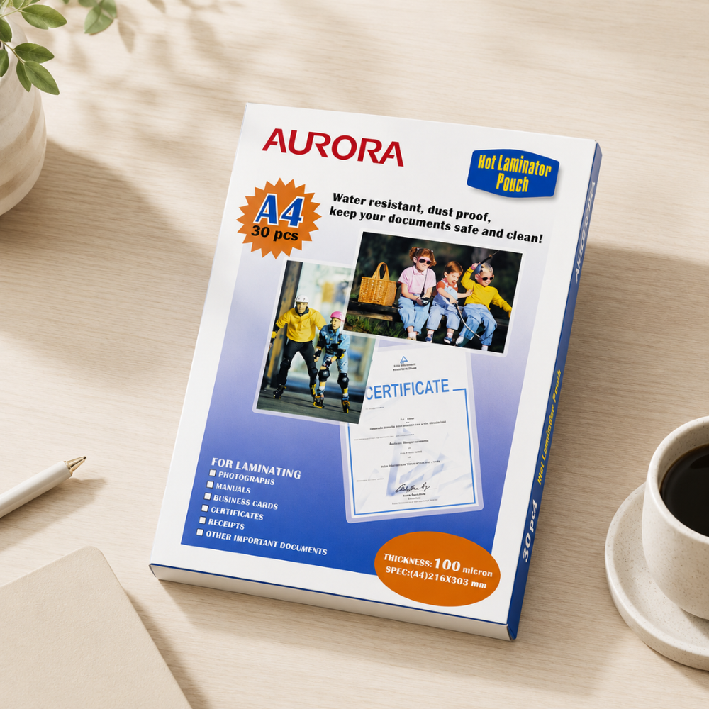 Aurora Laminating Pouch A4 100 Microns (Box of 100)
