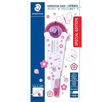 STAEDTLER CORRECTION TAPE REFILLABLE, SPECIAL EDITION, PINK/BLUE