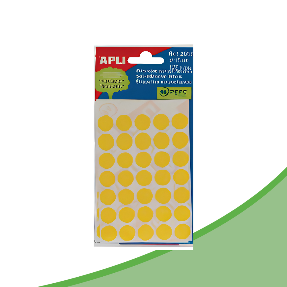 APLI Yellow Color Round Label