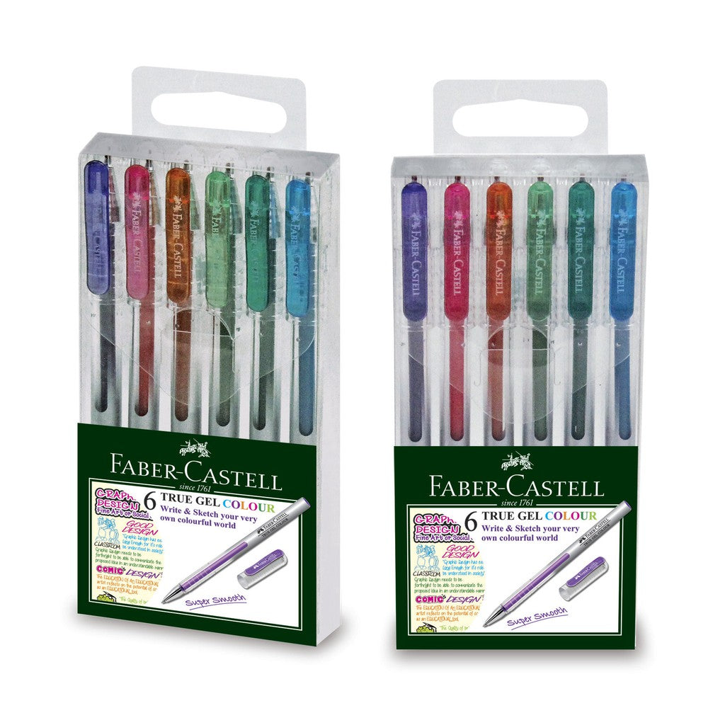 Faber-Castell True Gel Colour Roller, 0.7mm, Wallet of 6