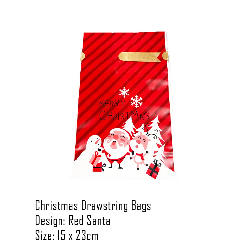 Assorted Christmas Drawstring Gift Bags