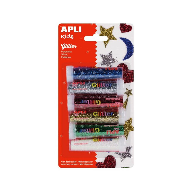 Apli Kids Coarse Glitter Powder | 6 Col Unit #13343