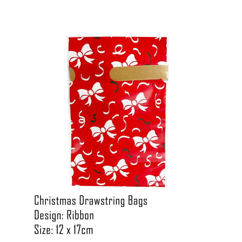 Assorted Christmas Drawstring Gift Bags