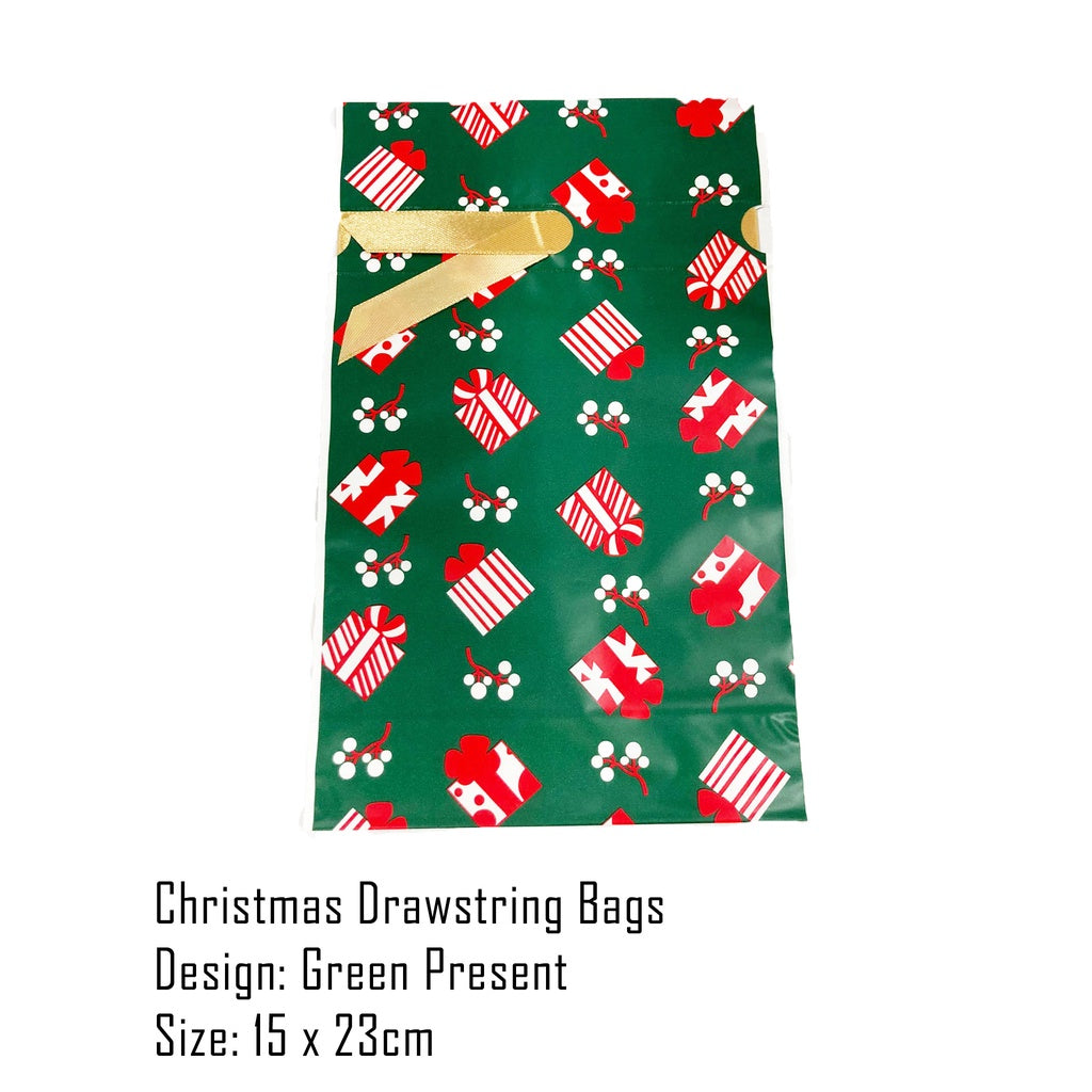 Assorted Christmas Drawstring Gift Bags