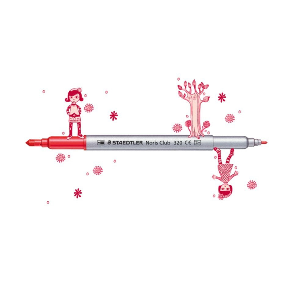 Staedtler 320 NWP12 Noris Fibre-Tip Pens With 2 Tips