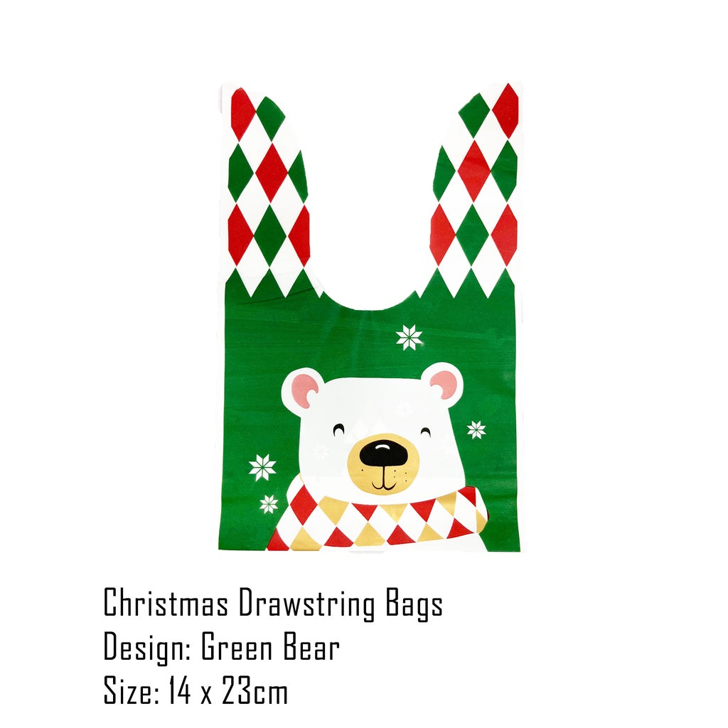 Assorted Christmas Drawstring Gift Bags