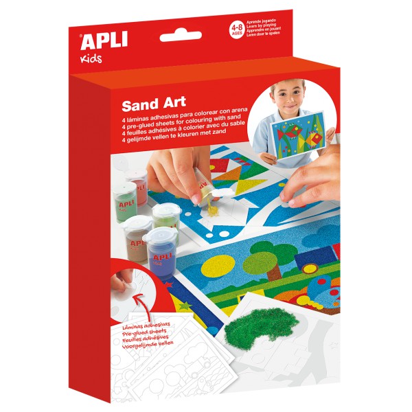 Apli Sand Art Adhesive Coloring Sheets 13749 *Kit of 3 Pencil Apli 13813