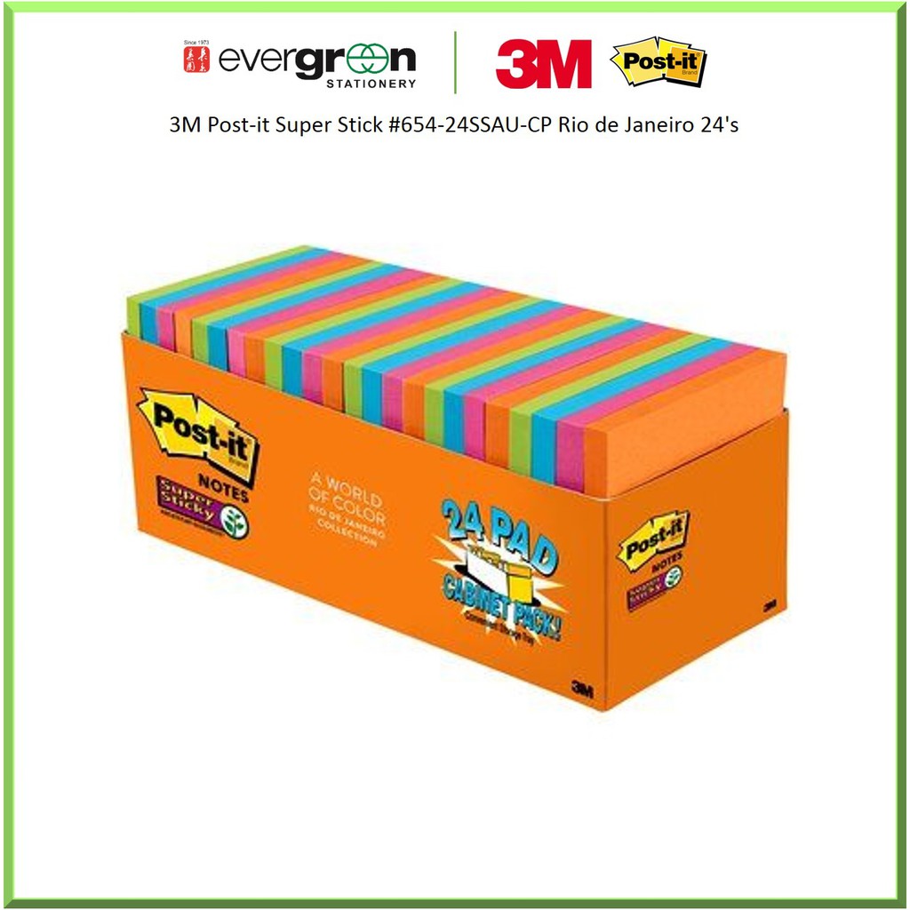 3M Post-it Super Stick #654-24SSAU-CP Rio de Janeiro 24's