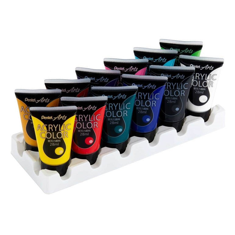 Pentel Acrylic Paint 12 Colours Set WA2-12E