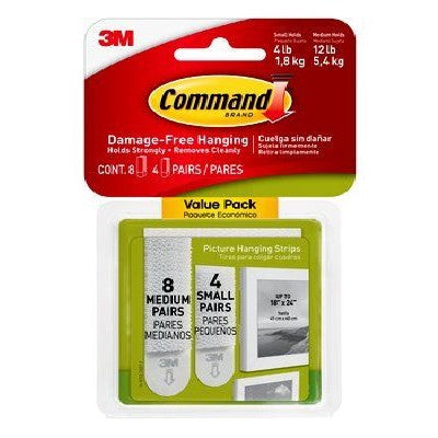 Command 17203VP Picture Hanging Strip Value Pack, White