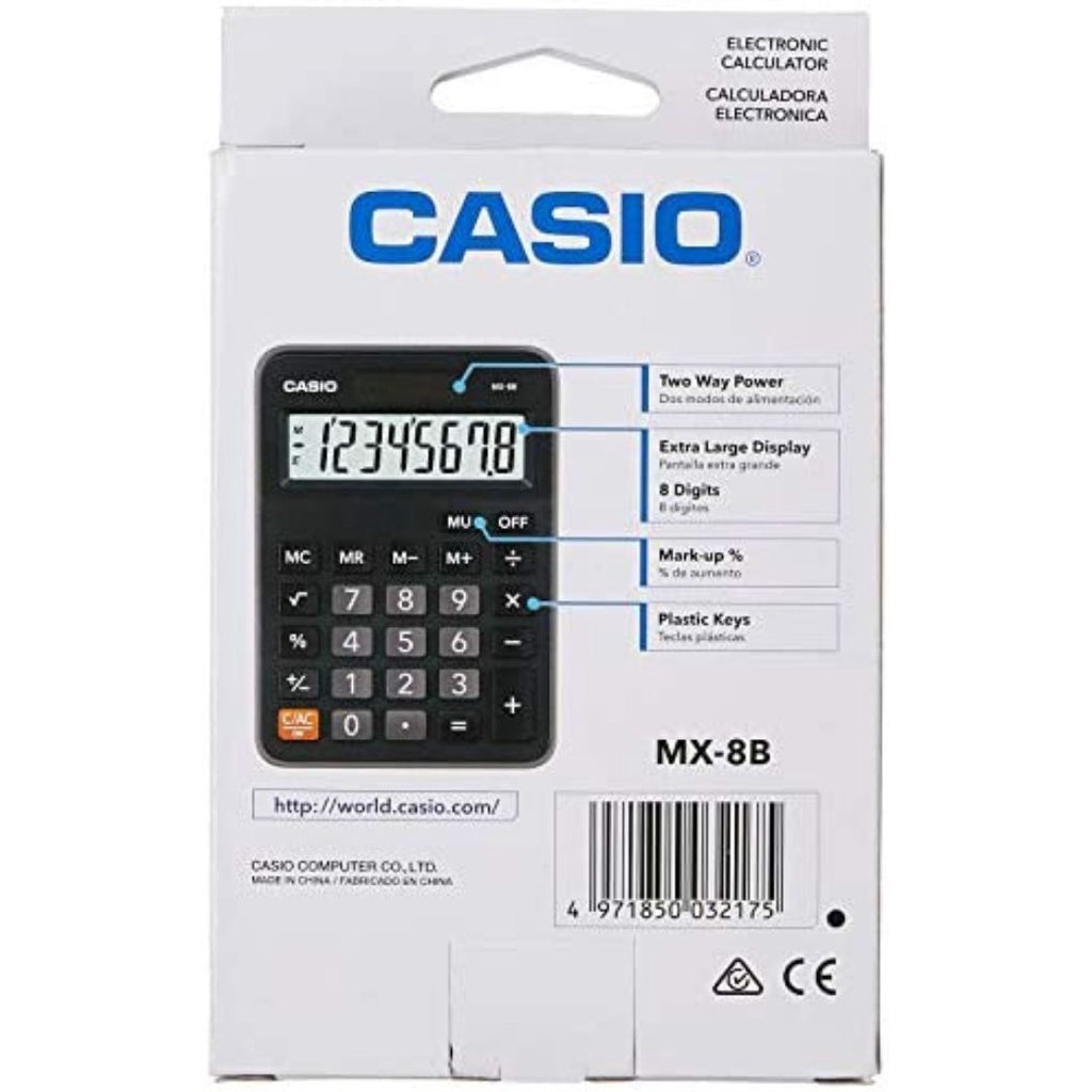 Casio Mini Desk - 8 Digts MX-8B Calculator