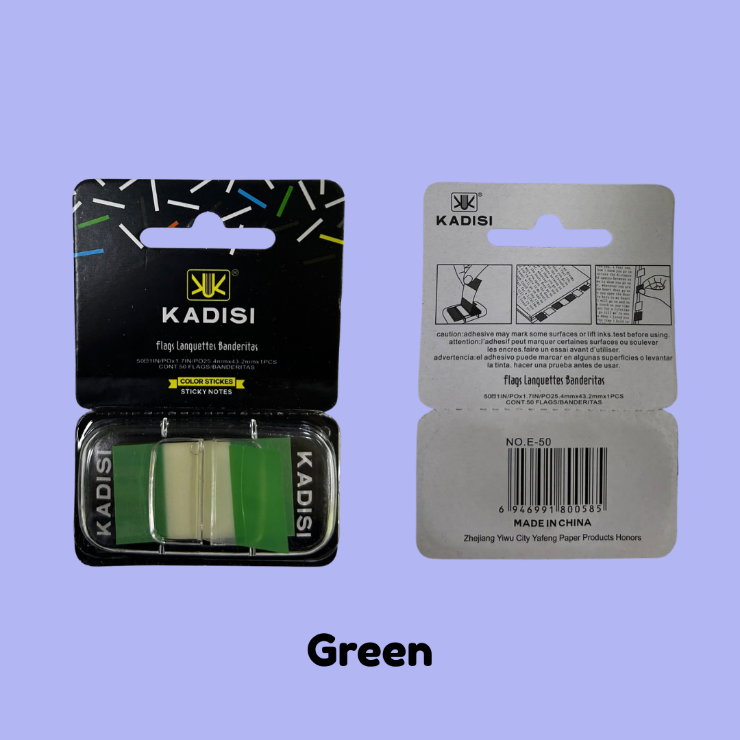 Sticky Colored Note Flags 1" × 1.75" |50 Sheets/Dispenser|Blue|Orange|Pink|Yellow|Green