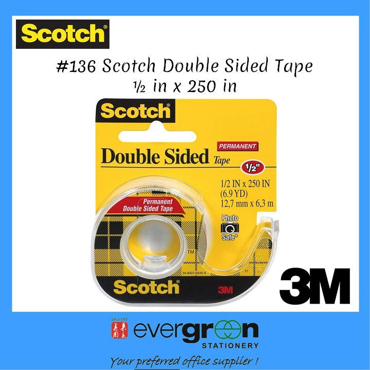 3M Scotch® Double Sided Tape Dispensered Rolls #136