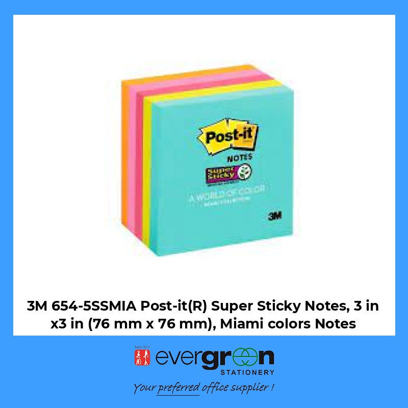 3M Post-it Super Sticky Notes A World of Color Cities Collection --- Rio de Janeiro/New York/Miami Collection 5 pads/pk