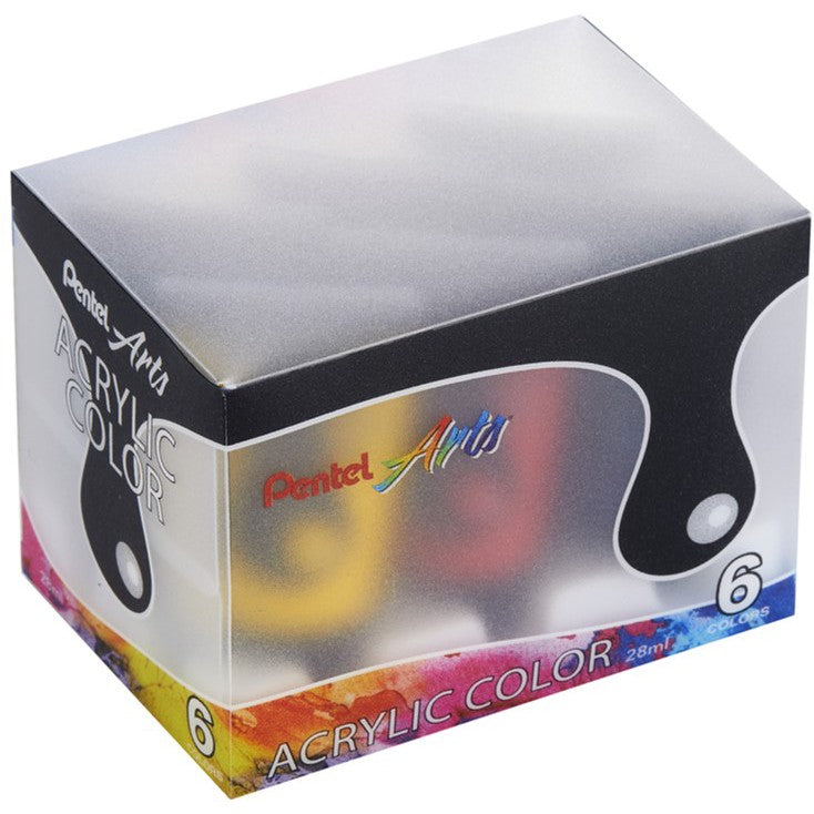 Pentel Acrylic Paint 6 Colours Set WA2-6E