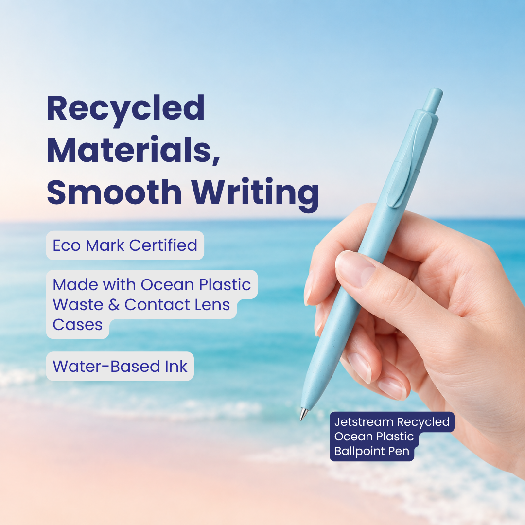 Uni Jetstream Lite Recycle Ocean Plastic | 0.7mm | Light Blue | Water-based ink | Recycled PET