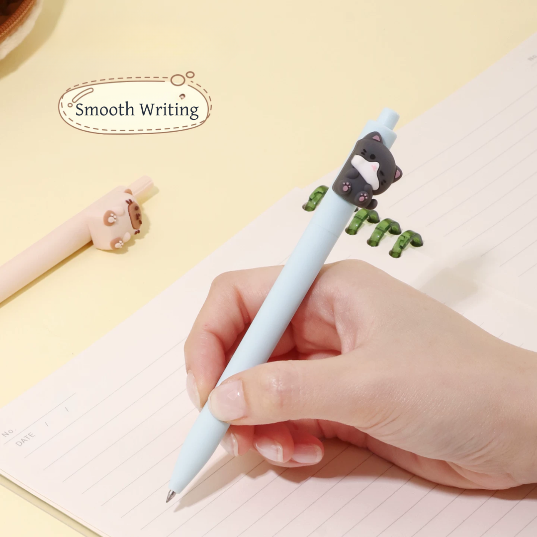 Cat House Cute Gel Pen | 0.5mm Black Ink Retractable Pen | Pack of 3