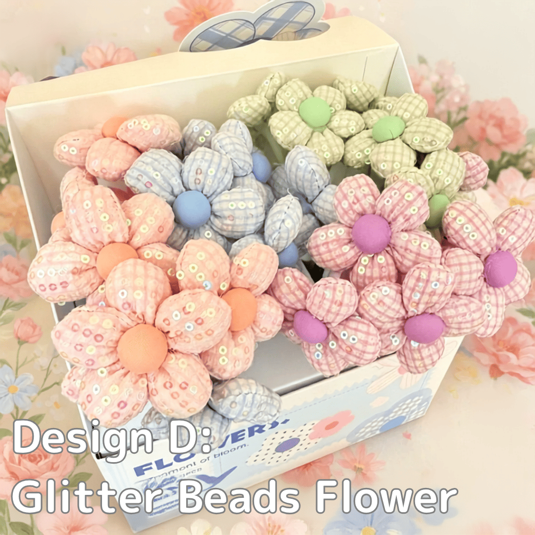 Cute 3D Floral & Bow Design 0.5mm Black Ink Gel Pen | 6 Designs | Set of 4 Pieces Per Design