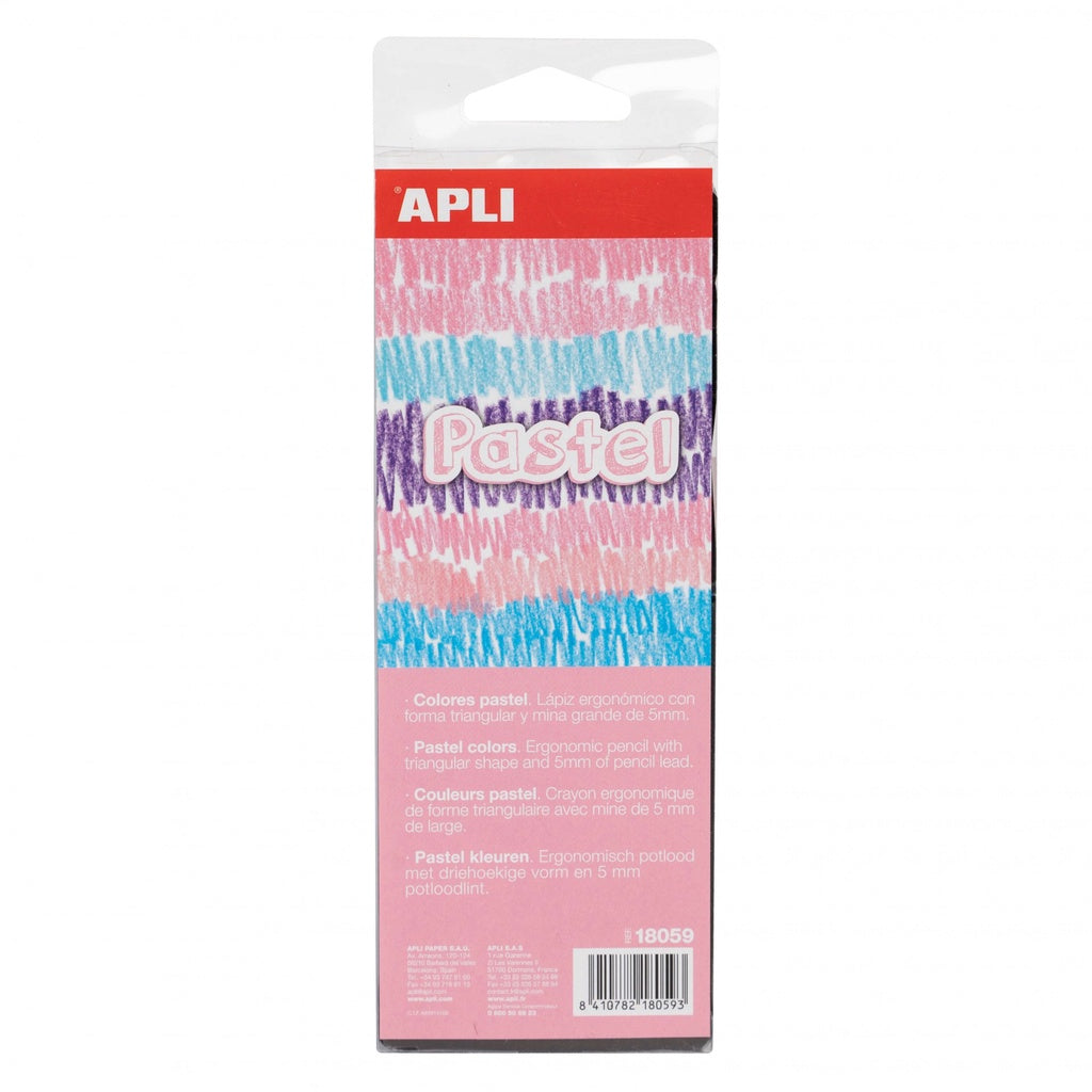 Apli #18059 Jumbo Tri Pastel Pencil Asst 6s