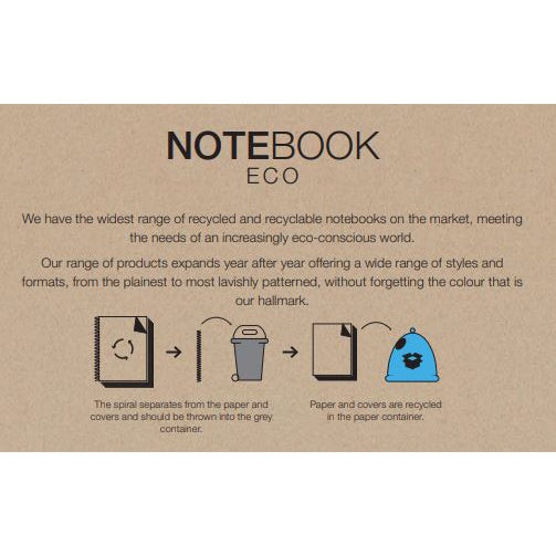 Miquelrius ECO BASICS SERIES Recycled Cardboard/Polypropylene A4/A5 Sqaured Notebooks