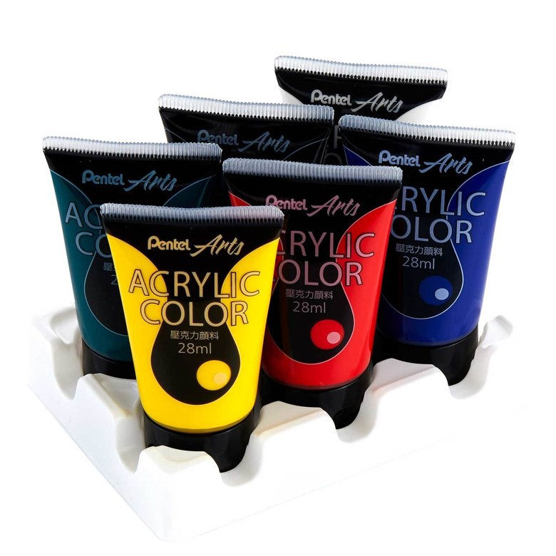 Pentel Acrylic Paint 6 Colours Set WA2-6E