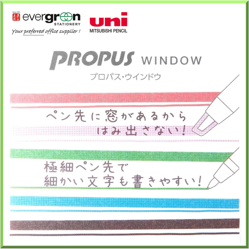 UNI Propus Window Highlighter 5pcs/set PUS-103T/5C