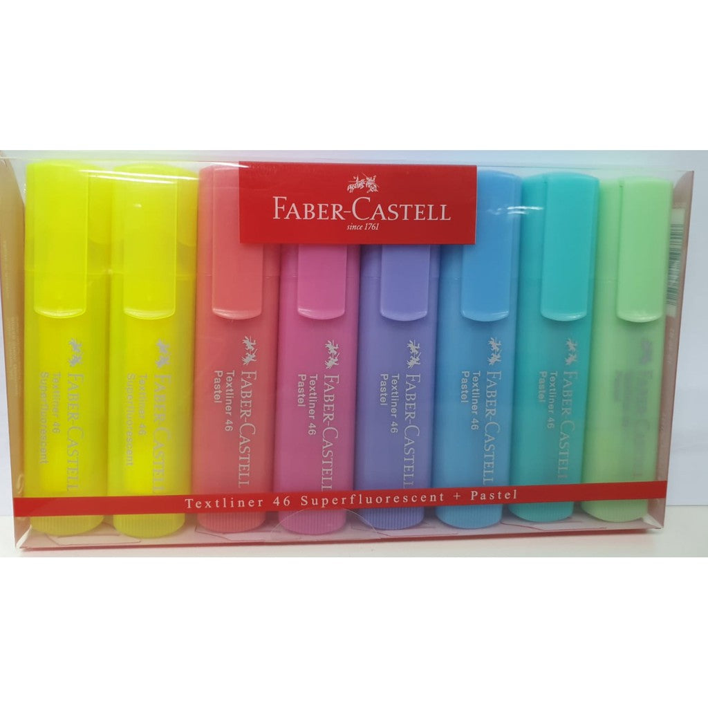 Faber-Castell Highlighter Textliner 46 Pastel, Wallet of 8