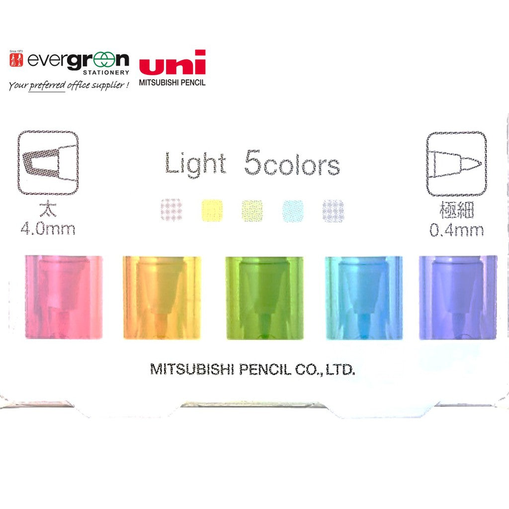 UNI Propus Window Highlighter 5pcs/set PUS-103T/5C