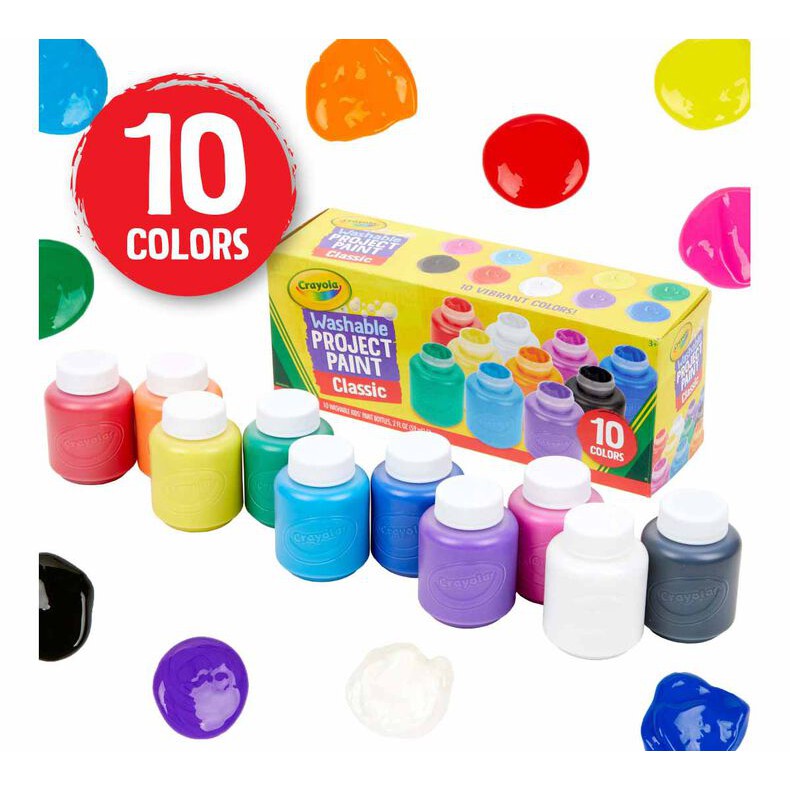 Crayola 10colour Washable Paint (59ml/btl)