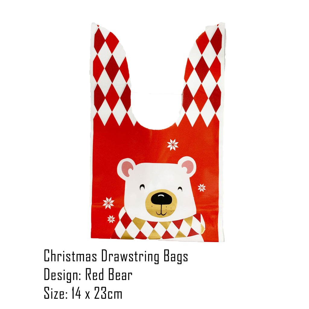 Assorted Christmas Drawstring Gift Bags