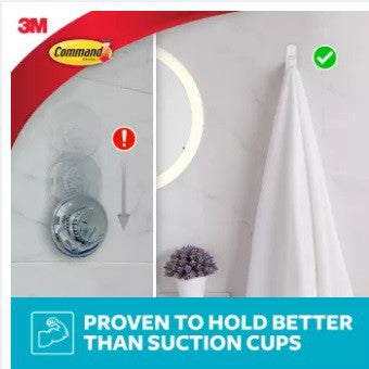 Command™ Large Bath Hook 17003B, 1 Hook 2 Strips/Pack