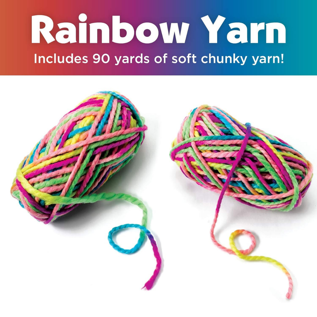 Faber Castell Quick Knit Loom | Ages 7+ | Knitting for Beginners| Illustrated step-by-step instructions | Chunky rainbow |