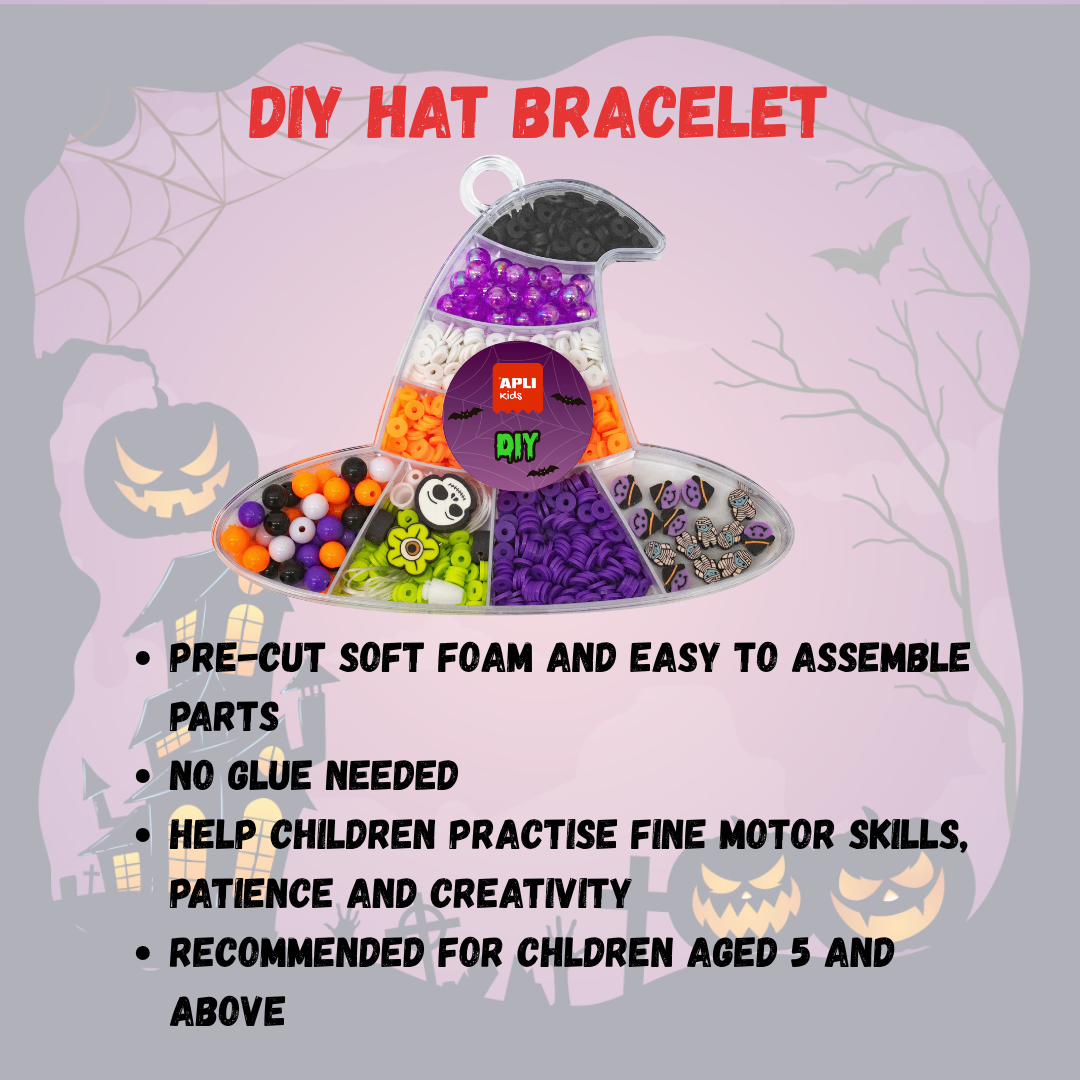 APLI Halloween Themed DIY Kits | Hat Bracelet | Skull & Pumpkin Garland