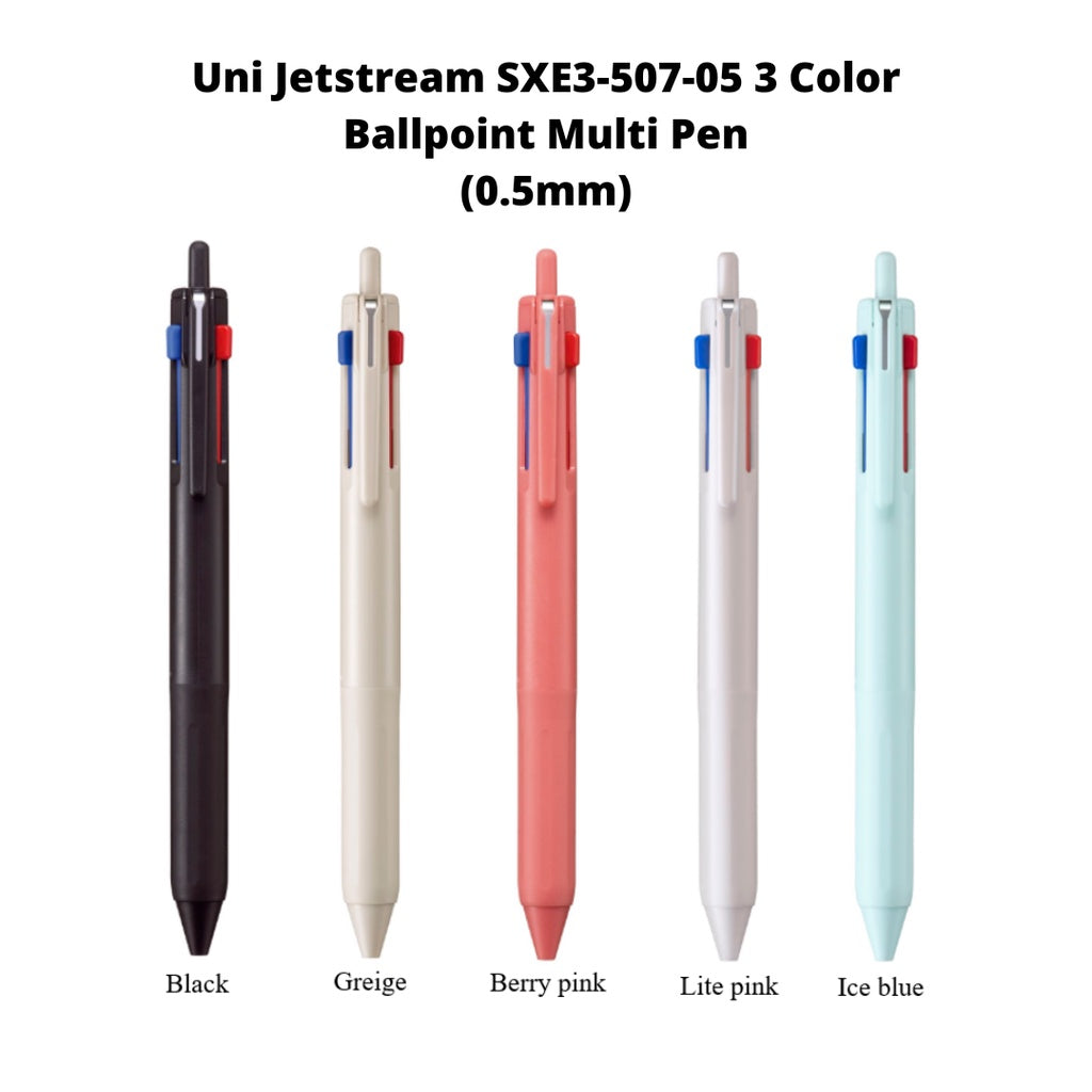 Uni Jetstream SXE3-507-05 & SXE3-507-07 3 Color Ballpoint Multi Pen (0.5mm/0.7mm)