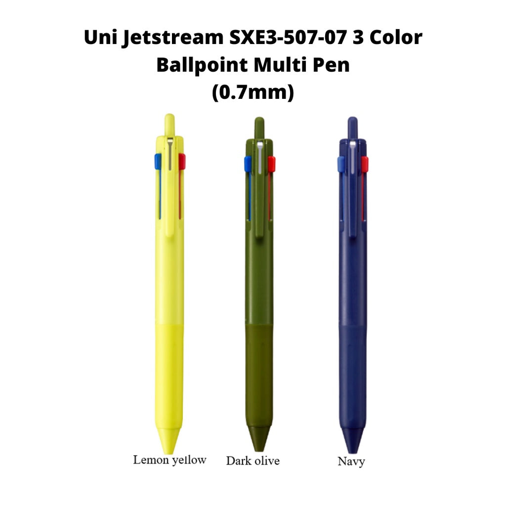 Uni Jetstream SXE3-507-05 & SXE3-507-07 3 Color Ballpoint Multi Pen (0.5mm/0.7mm)