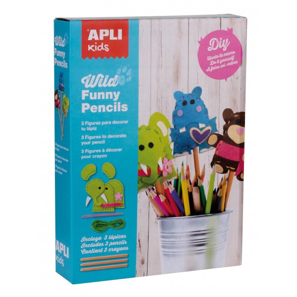 Figures animals Felt Pencil to decorate Apli 14350