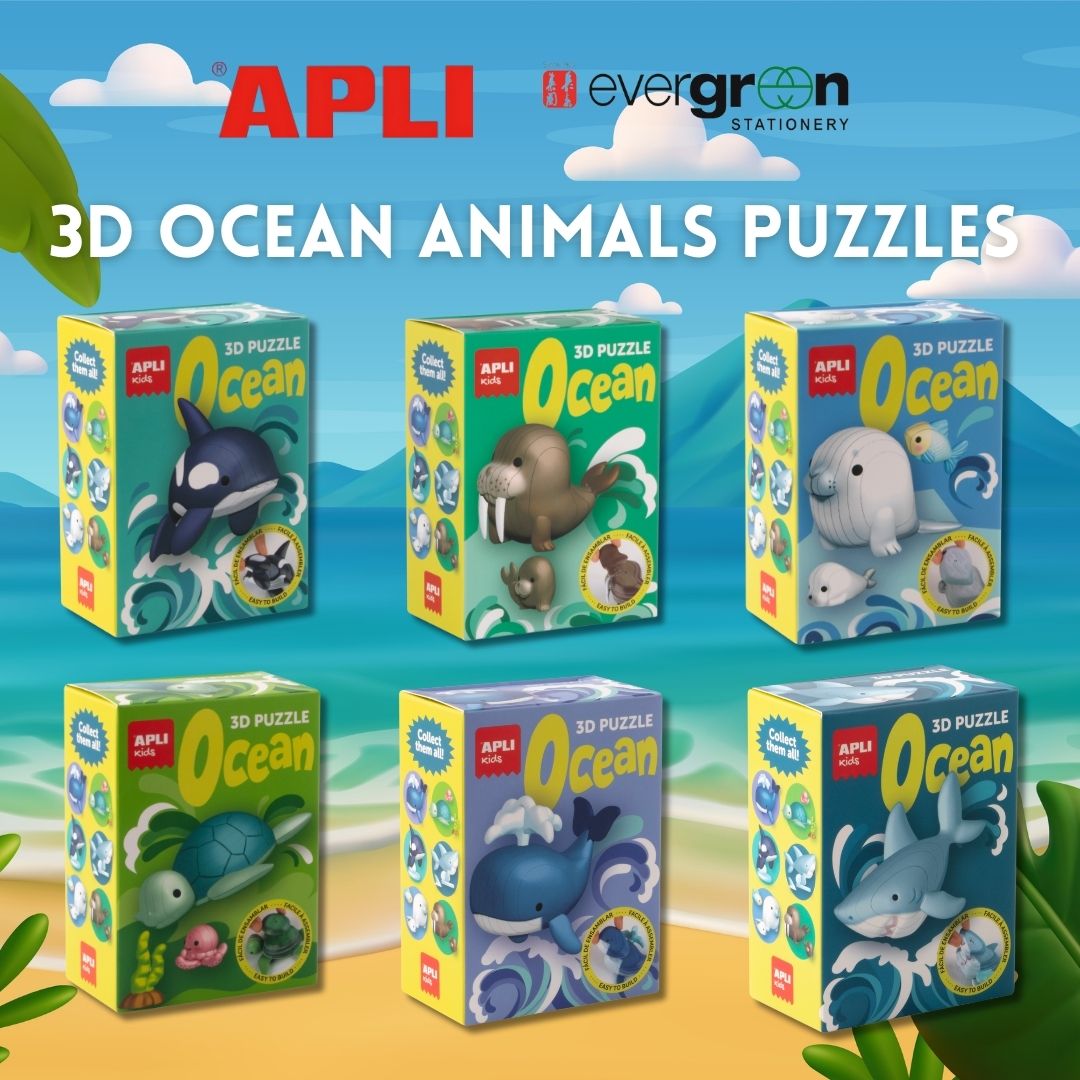 [SG] APLI 3D Ocean Animals Puzzles Collection [Evergreen Stationary]