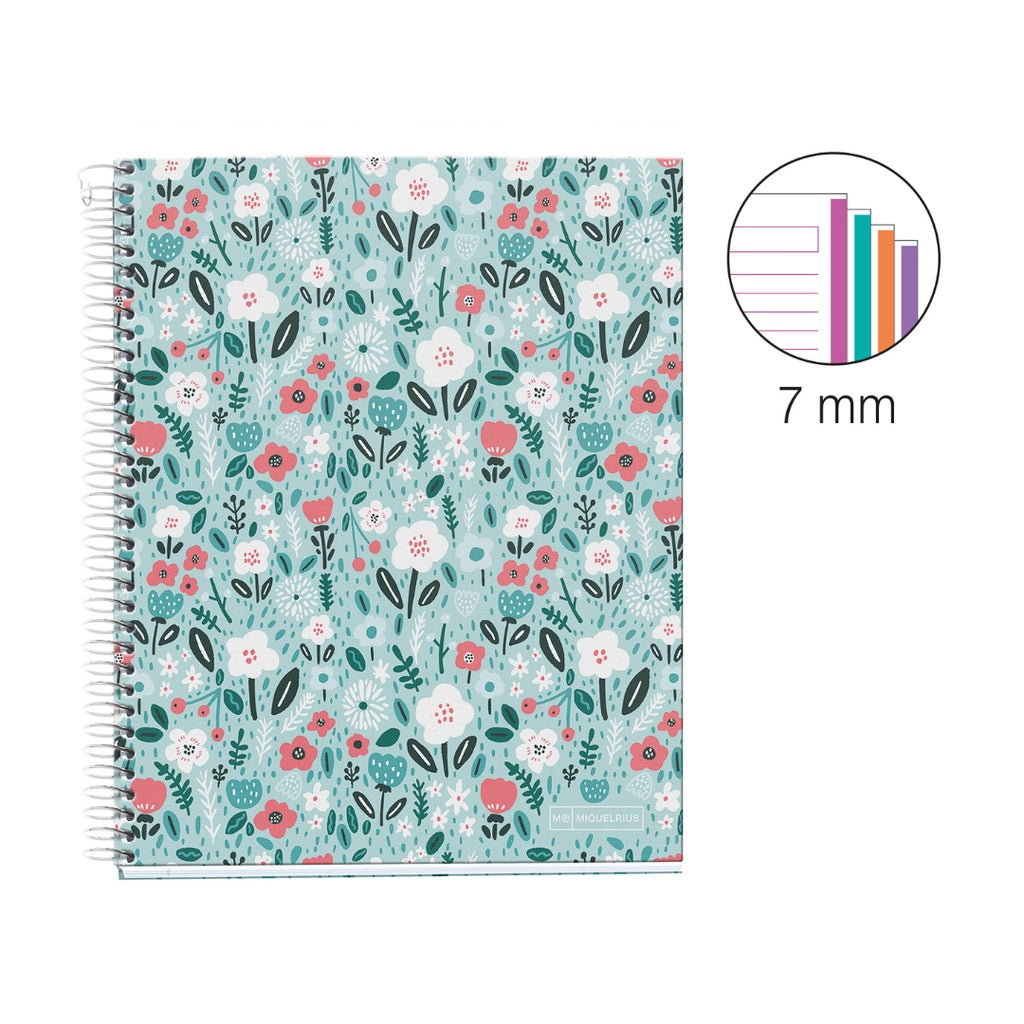 [SG] Apli Miquelrius Mint Flowers Notebook A4 | A5 Lined [Evergreen Stationery]