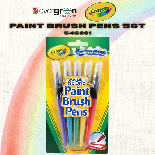 [SG] Crayola Paint Brush Pens Set – 5 Colours [Evergreen Stationery]