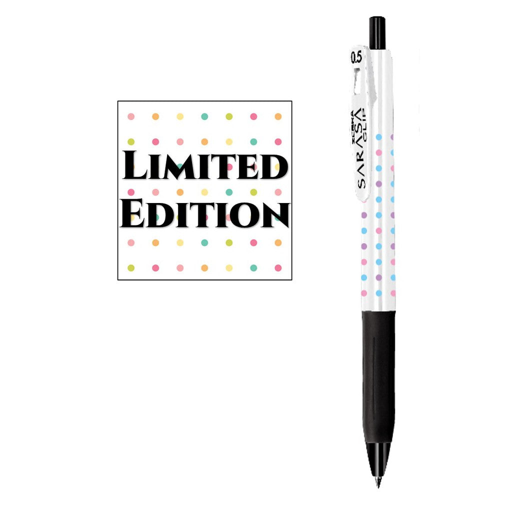 [SG] [Limited Edition] | Zebra Sarasa Clip Colourful Dots Gel Pen [Evergreen Stationery]