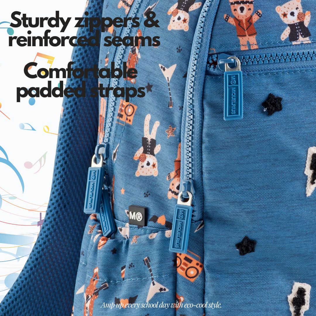 [SG] APLI Recycled Lisboa Backpack – 3 Compartment School Bag | Rock Star Design [Evergreen Stationery]