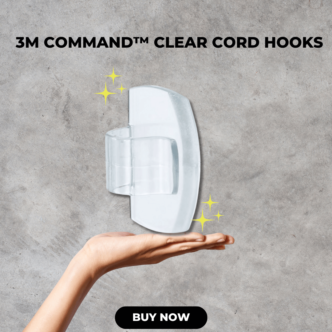 [SG] 3M Command 17017CLR Clear Round Cord Clips 4 Hooks + 5 Strips [Evergreen Stationery]