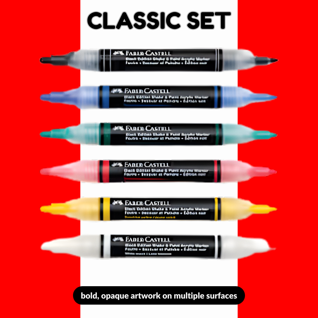 [SG] Faber Castell Black Edition Shake and Paint Twin Acrylic Marker Neon and Classic Sets [Evergreen Stationery]