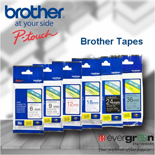 Brother TZE P-touch Tape Labelling Tapes (Gold on Black Background 12mm)
