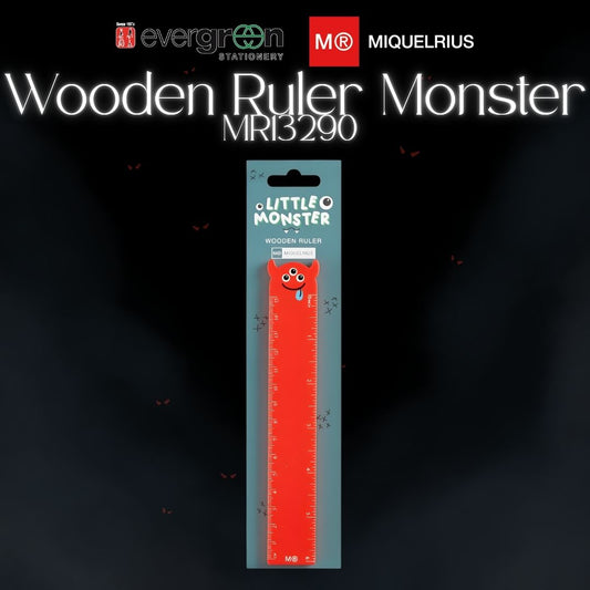 [SG] Apli Wooden Ruler Monster [Evergreen Stationery]