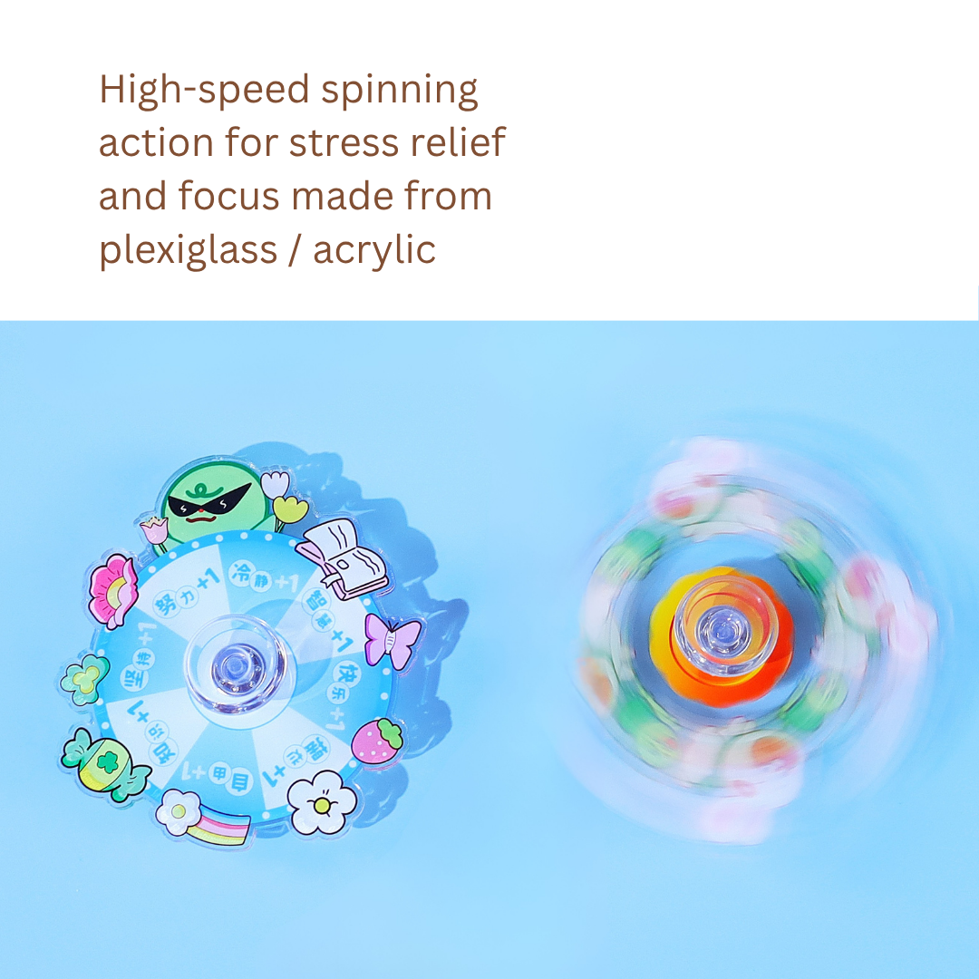 Cartoon Fidget Spinner | Tortoise and Hare | Frog | Cat and Mouse | Capybara| Made from acrylic/ plexiglass | Relieve stress | Improve focus | Quiet spin |