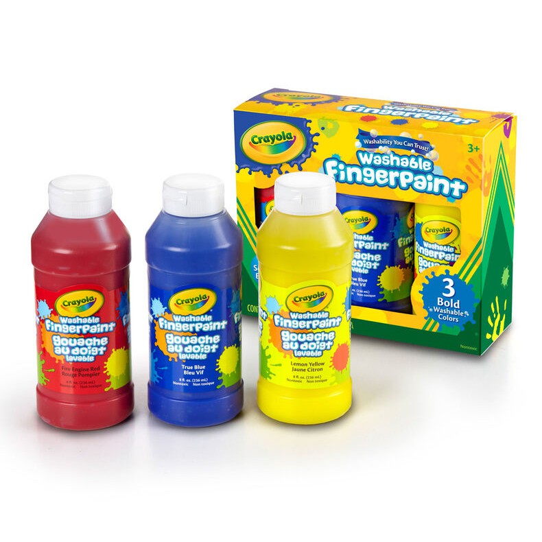 3CT/8OZ WSH FINGER PAINT PRIMARY COLOUR CRAYOLA
