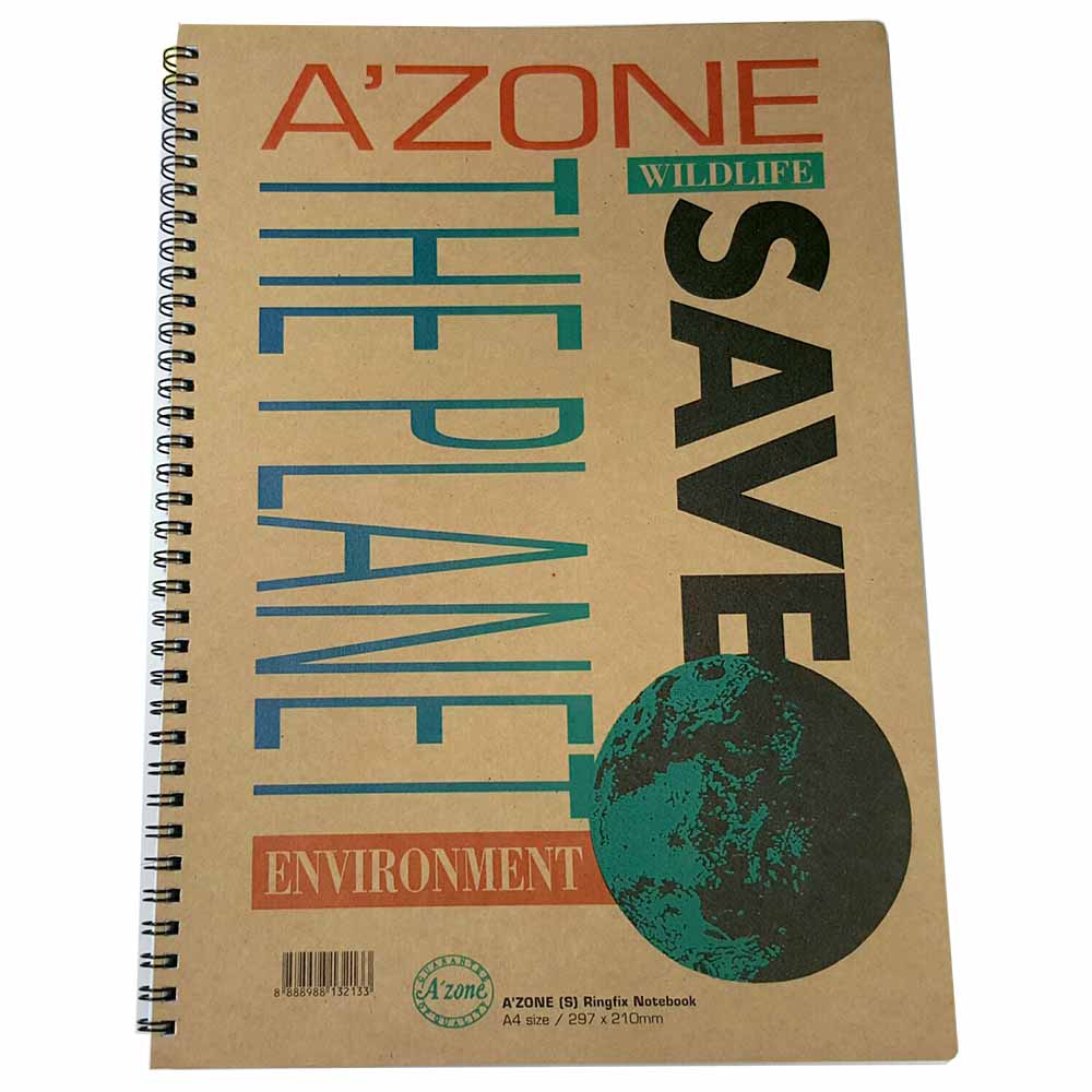 [SG] Azone A4/A5 Save The Planet Ringfix Notebook [Evergreen Stationery]