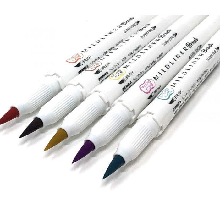 Zebra Mildliner Brush | 5 Colour Set